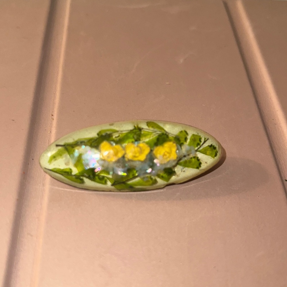 Beautiful antique French resin pin another one of my grandmother is beauties